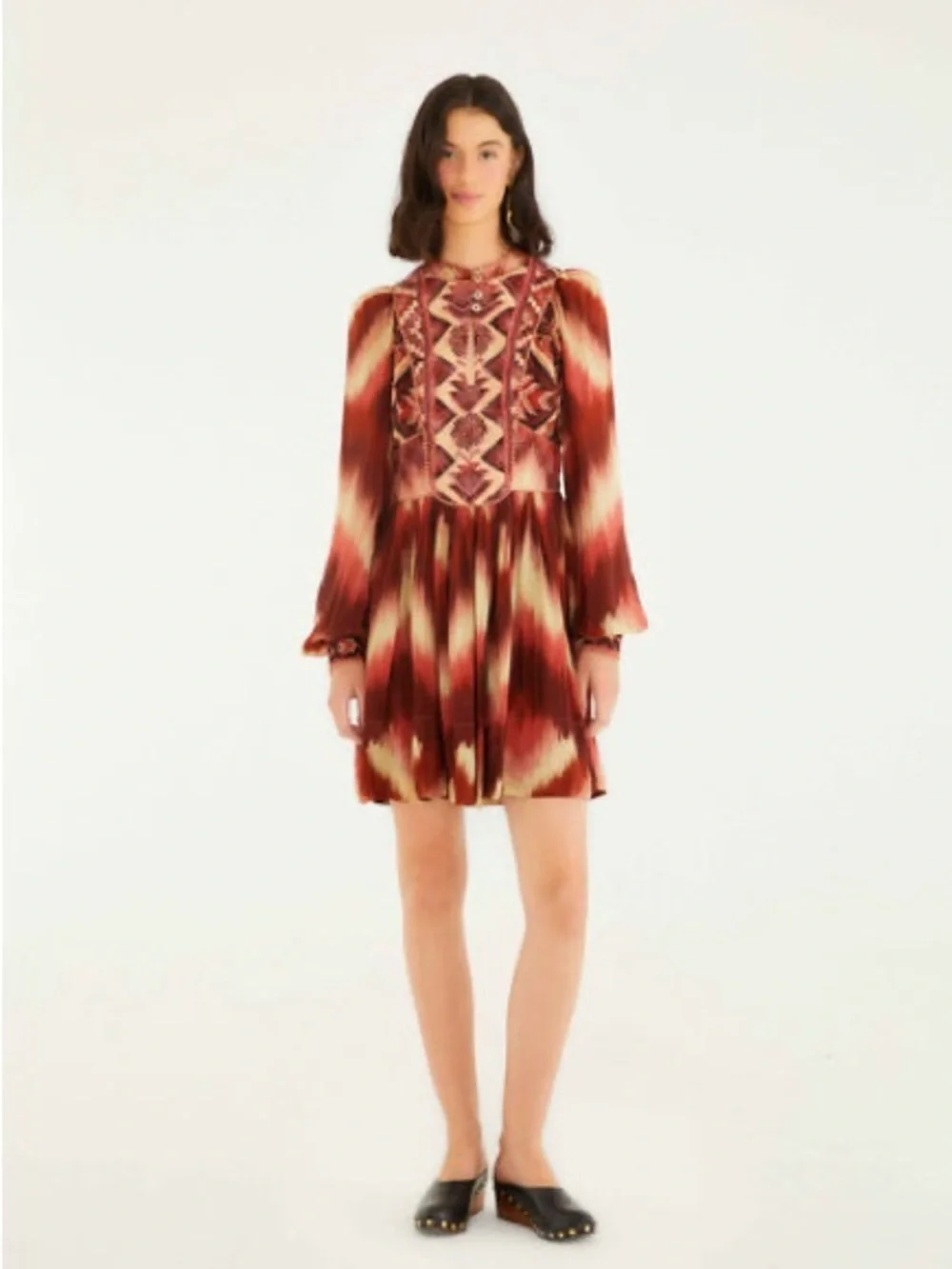 Farm Rio Red Amanda Stripes Tapestry Quilted Mini Dress NWT